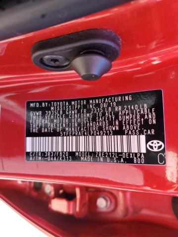 Photo 10 from auction – 2020 TOYOTA COROLLA LE with VIN 5YFEPRAE4LP049213