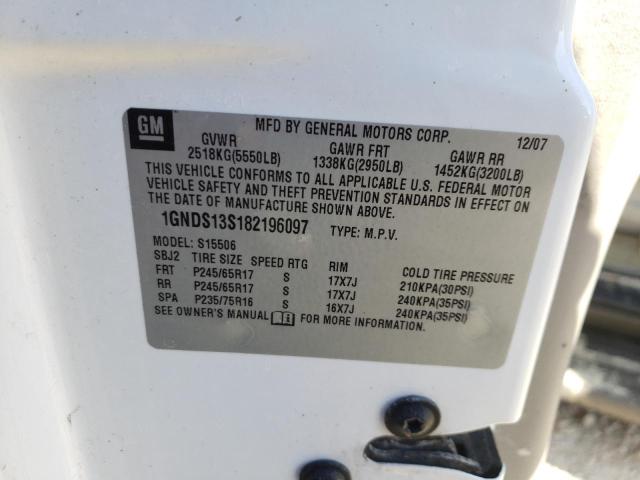 Photo 10 from auction – 2008 CHEVROLET TRAILBLAZE with VIN 1GNDS13S182196097