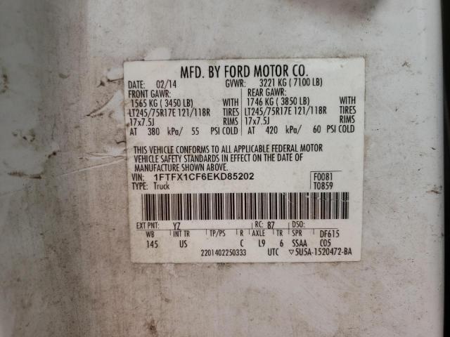 Photo 10 from auction – 2014 FORD F150 SUPER with VIN 1FTFX1CF6EKD85202
