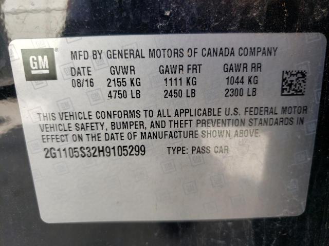 Photo 10 from auction – 2017 CHEVROLET IMPALA LT with VIN 2G1105S32H9105299