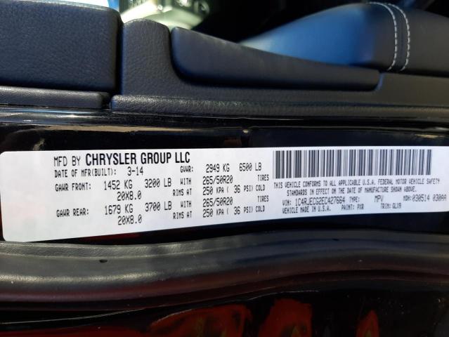 Photo 10 from auction – 2014 JEEP GRAND CHER with VIN 1C4RJECG2EC427664