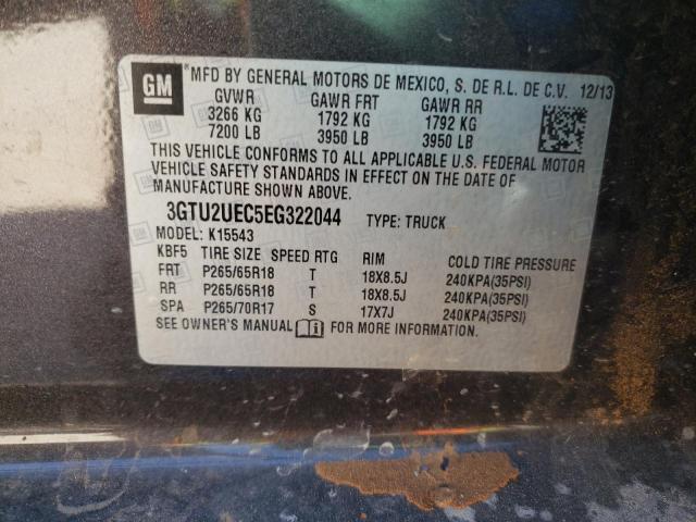 Photo 10 from auction – 2014 GMC SIERRA K15 with VIN 3GTU2UEC5EG322044