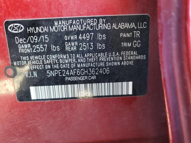Photo 10 from auction – 2016 HYUNDAI SONATA SE with VIN 5NPE24AF6GH362406
