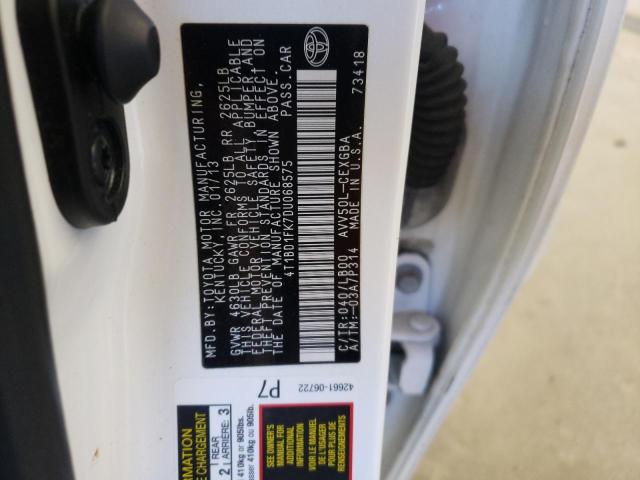 Photo 10 from auction – 2013 TOYOTA CAMRY HYBR with VIN 4T1BD1FK7DU068575