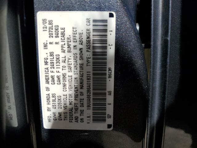 Photo 10 from auction – 2006 ACURA 3.2TL with VIN 19UUA66286A018311