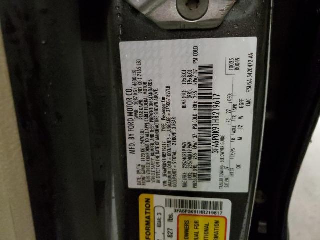 Photo 10 from auction – 2017 FORD FUSION TIT with VIN 3FA6P0K91HR219617