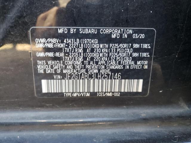Photo 10 from auction – 2020 SUBARU CROSSTREK with VIN JF2GTABC3LH257146