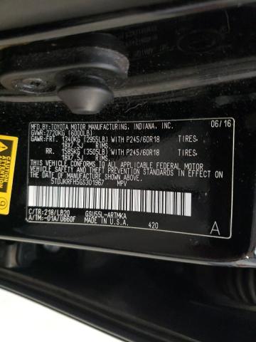 Photo 10 from auction – 2016 TOYOTA HIGHLANDER with VIN 5TDJKRFH5GS301967