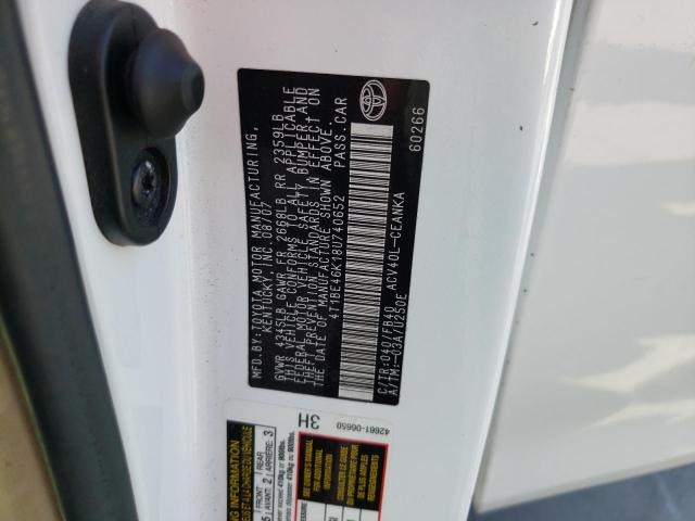 Photo 10 from auction – 2008 TOYOTA CAMRY CE with VIN 4T1BE46K18U740652