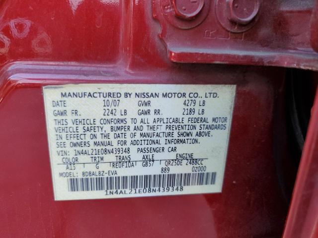 Photo 10 from auction – 2008 NISSAN ALTIMA 2.5 with VIN 1N4AL21E08N439348