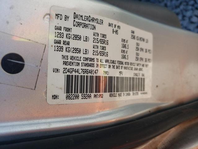 Photo 10 from auction – 2006 DODGE GRAND CARA with VIN 2D4GP44L76R640147