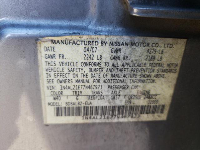 Photo 10 from auction – 2007 NISSAN ALTIMA 2.5 with VIN 1N4AL21E77N467923