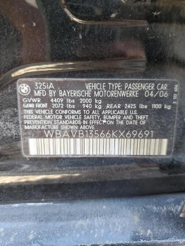 Photo 10 from auction – 2006 BMW 325 I with VIN WBAVB13566KX69691
