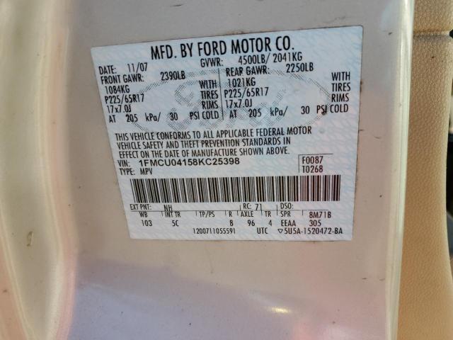 Photo 10 from auction – 2008 FORD ESCAPE LIM with VIN 1FMCU04158KC25398