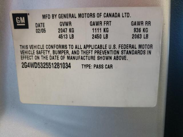 Photo 10 from auction – 2005 BUICK LACROSSE C with VIN 2G4WD532551281034