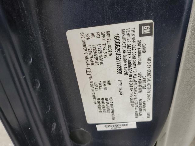 Photo 10 from auction – 2005 CHEVROLET EXPRESS G2 with VIN 1GCGG29U551113360