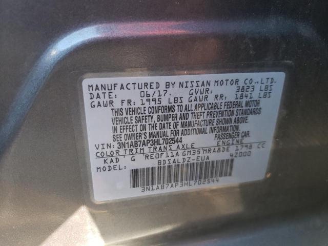 Photo 10 from auction – 2017 NISSAN SENTRA S with VIN 3N1AB7AP3HL702544
