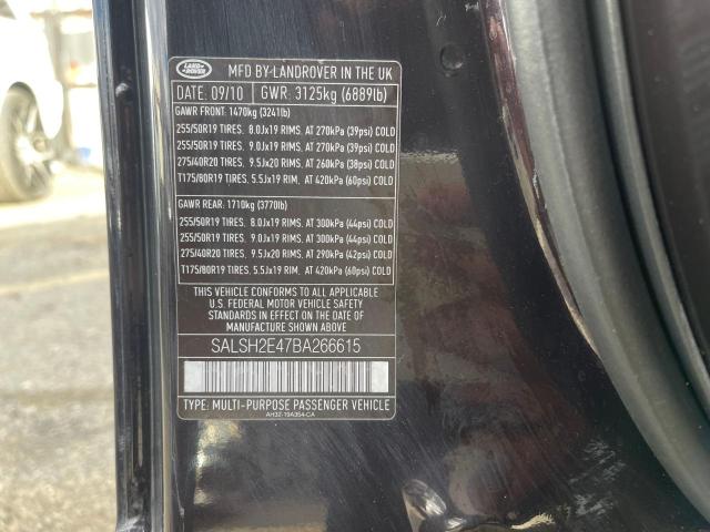 Photo 10 from auction – 2011 LAND ROVER RANGE ROVE with VIN SALSH2E47BA266615