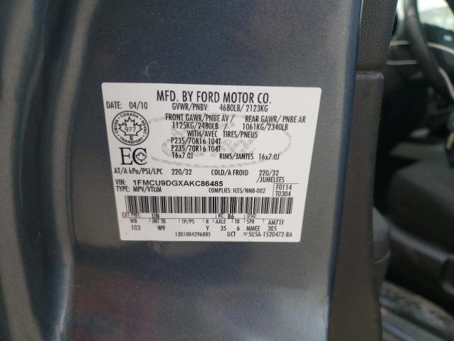 Photo 10 from auction – 2010 FORD ESCAPE XLT with VIN 1FMCU9DGXAKC86485