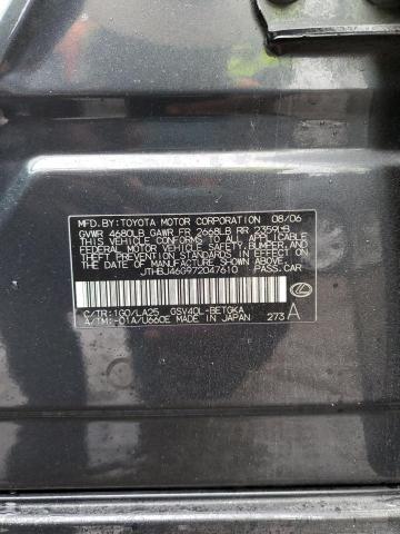 Photo 10 from auction – 2007 LEXUS ES 350 with VIN JTHBJ46G972047610