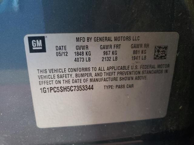Photo 10 from auction – 2012 CHEVROLET CRUZE LS with VIN 1G1PC5SH5C7353344