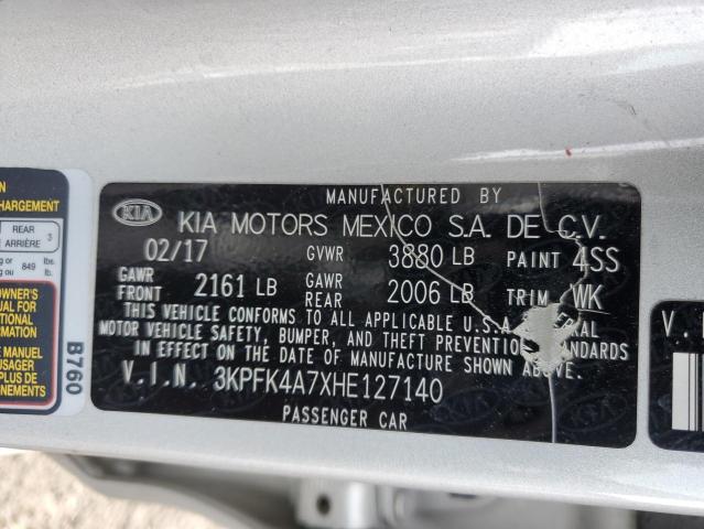 Photo 10 from auction – 2017 KIA FORTE LX with VIN 3KPFK4A7XHE127140