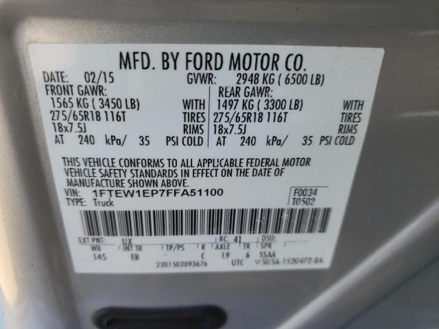 Photo 10 from auction – 2015 FORD F150 SUPER with VIN 1FTEW1EP7FFA51100