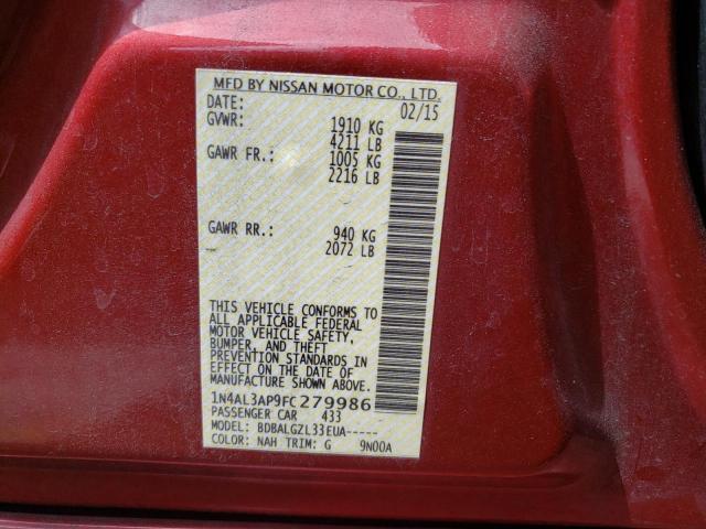 Photo 10 from auction – 2015 NISSAN ALTIMA 2.5 with VIN 1N4AL3AP9FC279986
