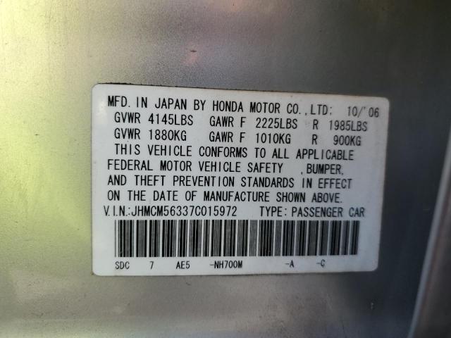 Photo 10 from auction – 2007 HONDA ACCORD SE with VIN JHMCM56337C015972