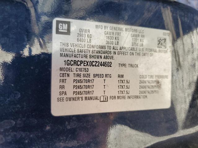 Photo 10 from auction – 2012 CHEVROLET SILVERADO with VIN 1GCRCPEX0CZ244602