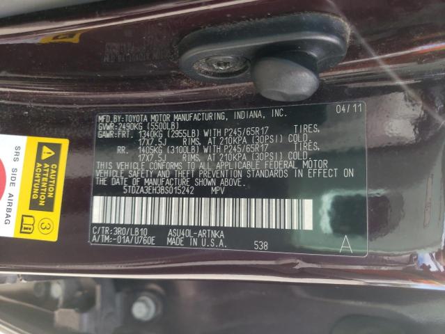 Photo 10 from auction – 2011 TOYOTA HIGHLANDER with VIN 5TDZA3EH3BS015242
