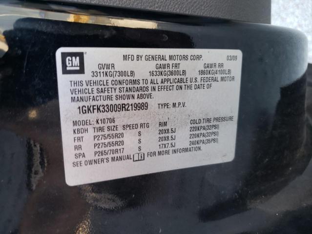 Photo 10 from auction – 2009 GMC YUKON SLT with VIN 1GKFK33009R219989