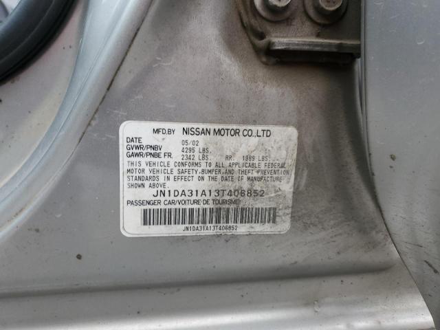 Photo 10 from auction – 2003 NISSAN MAXIMA GLE with VIN JN1DA31A13T406852