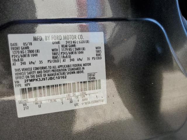 Photo 10 from auction – 2018 FORD EDGE SEL with VIN 2FMPK3J97JBC10162