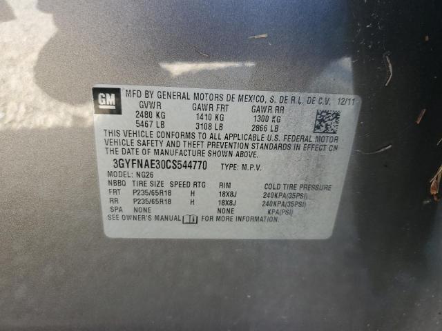 Photo 10 from auction – 2012 CADILLAC SRX LUXURY with VIN 3GYFNAE30CS544770