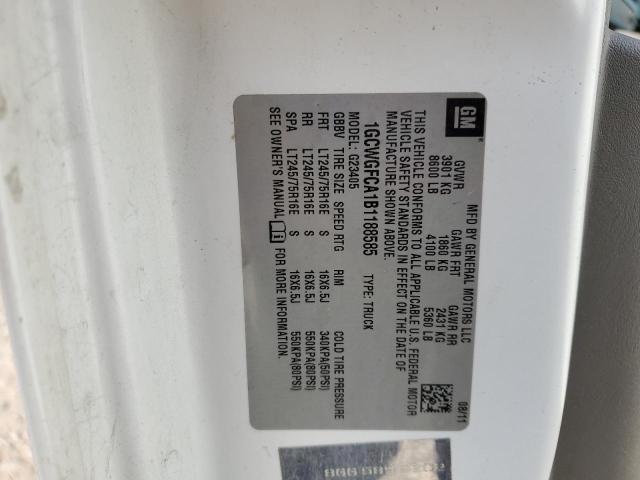 Photo 10 from auction – 2011 CHEVROLET EXPRESS G2 with VIN 1GCWGFCA1B1188585