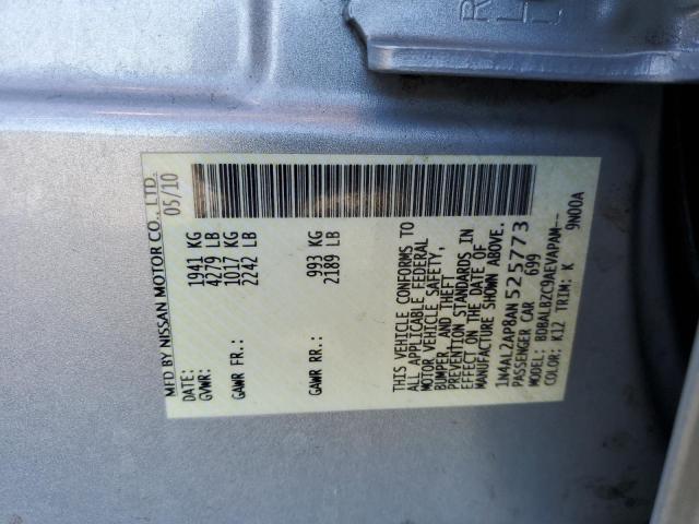 Photo 10 from auction – 2010 NISSAN ALTIMA BAS with VIN 1N4AL2AP8AN525773