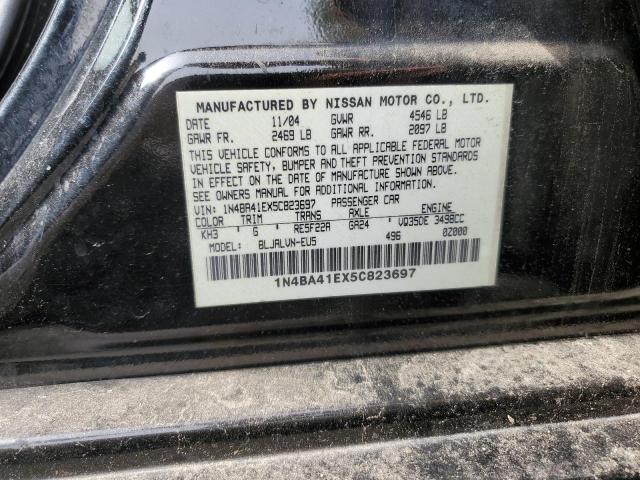 Photo 10 from auction – 2005 NISSAN MAXIMA SE with VIN 1N4BA41EX5C823697
