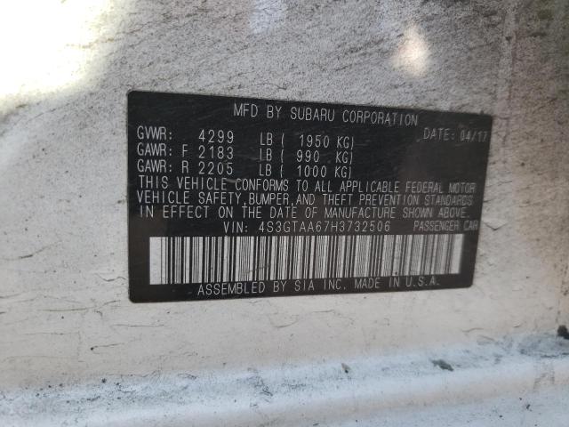 Photo 10 from auction – 2017 SUBARU IMPREZA with VIN 4S3GTAA67H3732506