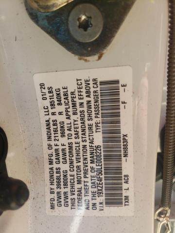 Photo 10 from auction – 2020 HONDA INSIGHT EX with VIN 19XZE4F50LE008226