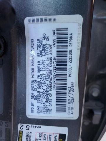 Photo 10 from auction – 2007 TOYOTA COROLLA with VIN 1NXBR32EX7Z847194