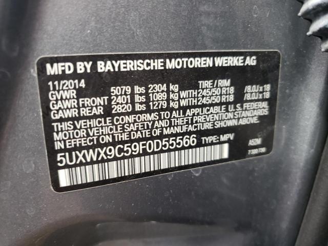 Photo 10 from auction – 2015 BMW X3 XDRIVE2 with VIN 5UXWX9C59F0D55566