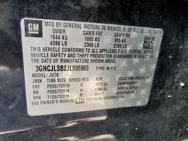 Photo 10 from auction – 2018 CHEVROLET TRAX 1LT with VIN 3GNCJLSB2JL306963