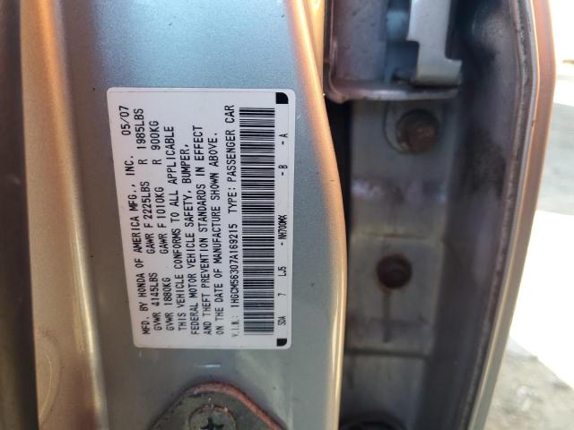 Photo 10 from auction – 2007 HONDA ACCORD with VIN 1HGCM56307A169215