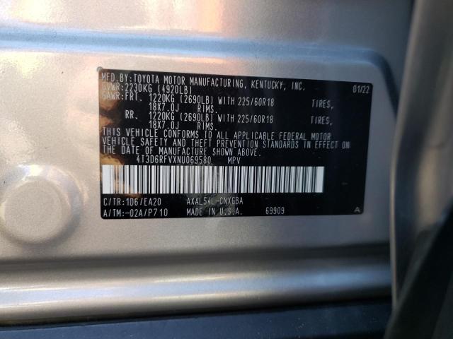 Photo 10 from auction – 2022 TOYOTA RAV4 LIMIT with VIN 4T3D6RFVXNU069580