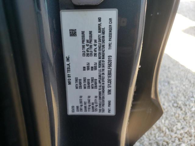 Photo 10 from auction – 2020 TESLA MODEL 3 with VIN 5YJ3E1EBXLF663919