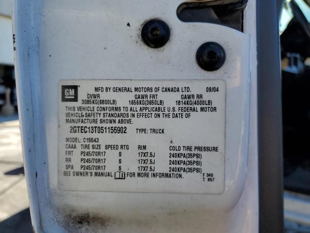Photo 10 from auction – 2005 GMC NEW SIERRA with VIN 2GTEC13T051156902
