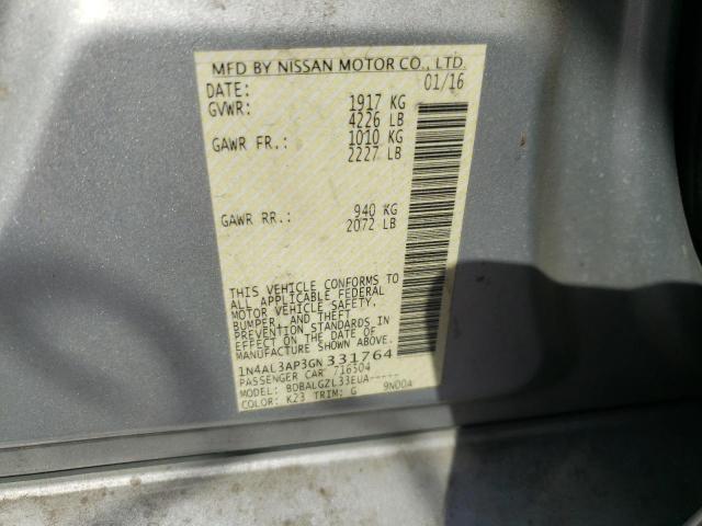 Photo 10 from auction – 2016 NISSAN ALTIMA 2.5 with VIN 1N4AL3AP3GN331764