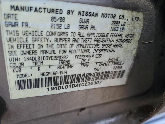 Photo 10 from auction – 2000 NISSAN ALTIMA XE with VIN 1N4DL01D3YC220307