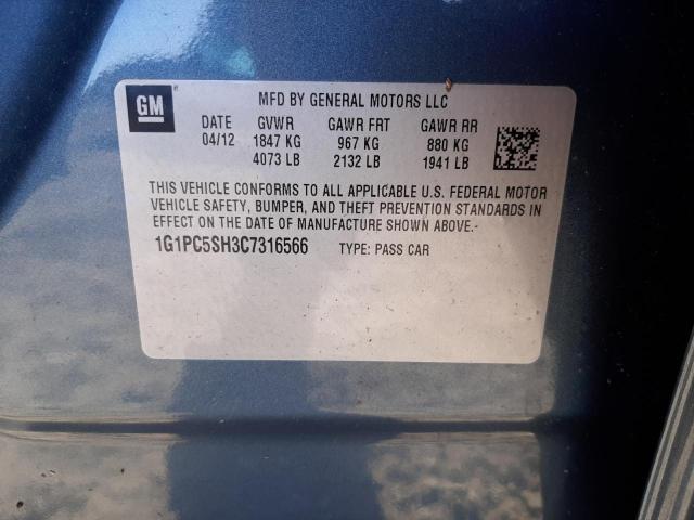Photo 10 from auction – 2012 CHEVROLET CRUZE LS with VIN 1G1PC5SH3C7316566